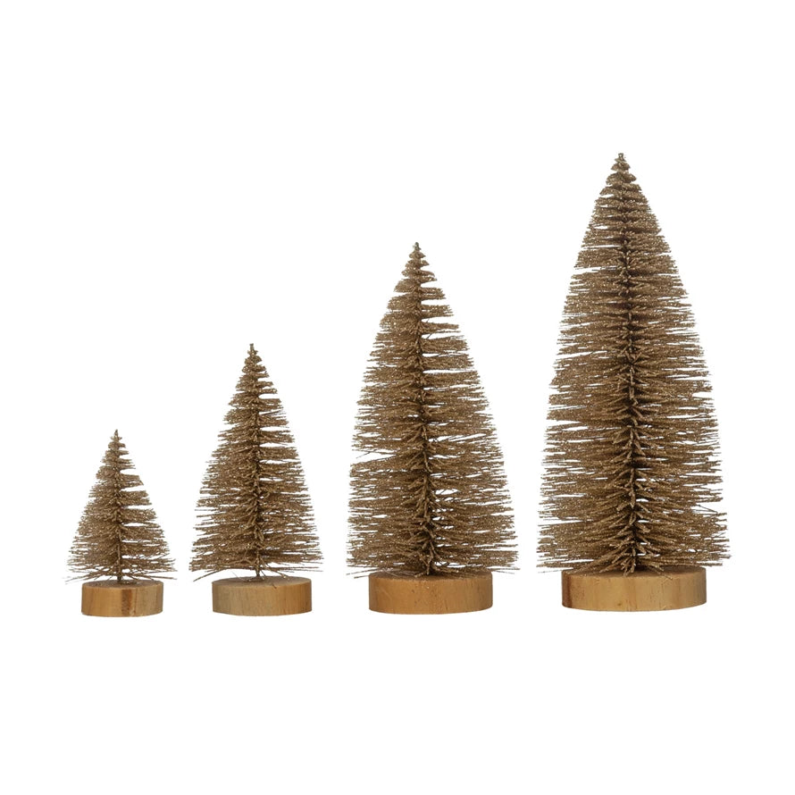 S/4 Champagne Bottle Brush Trees