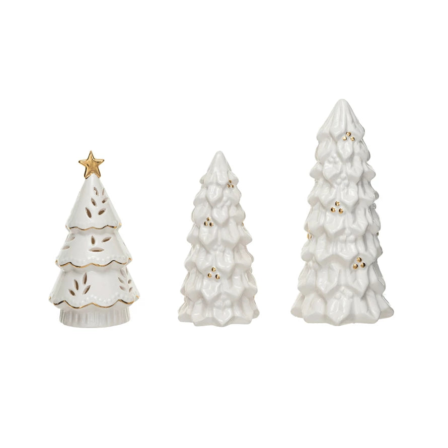 S/3 Stoneware Christmas Trees