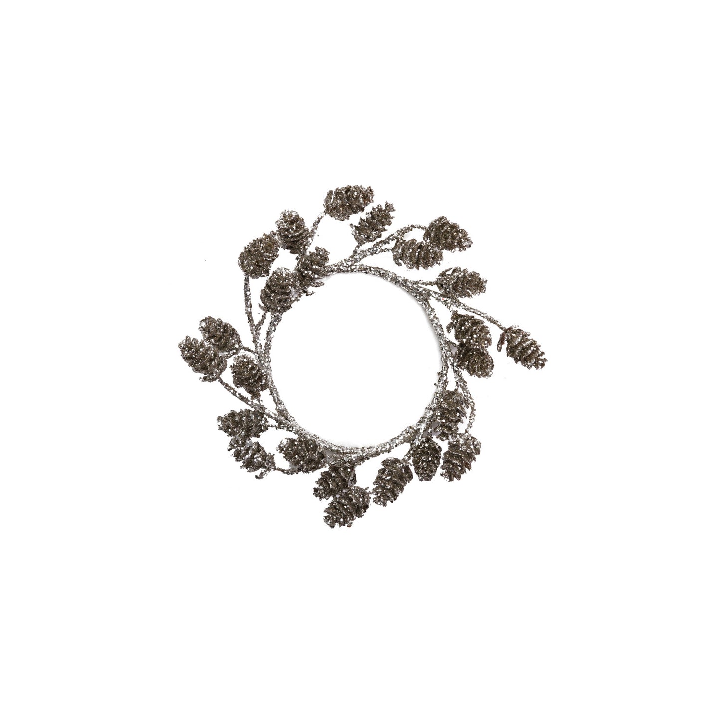 7" Glitter Pinecone Wreath