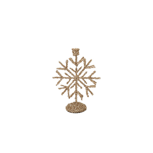 Metal Glitter Snowflake Taper Holder